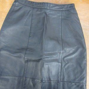 Vintage Short Black Leather Skirt
